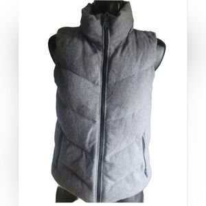 Gap Wool Blend Grey Quilted Puffer Vest Size S